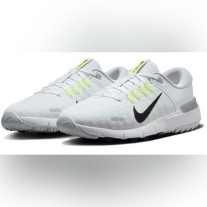 Nike Men's Free Golf NN Golf Shoes WIDE White Black Pure Platinum